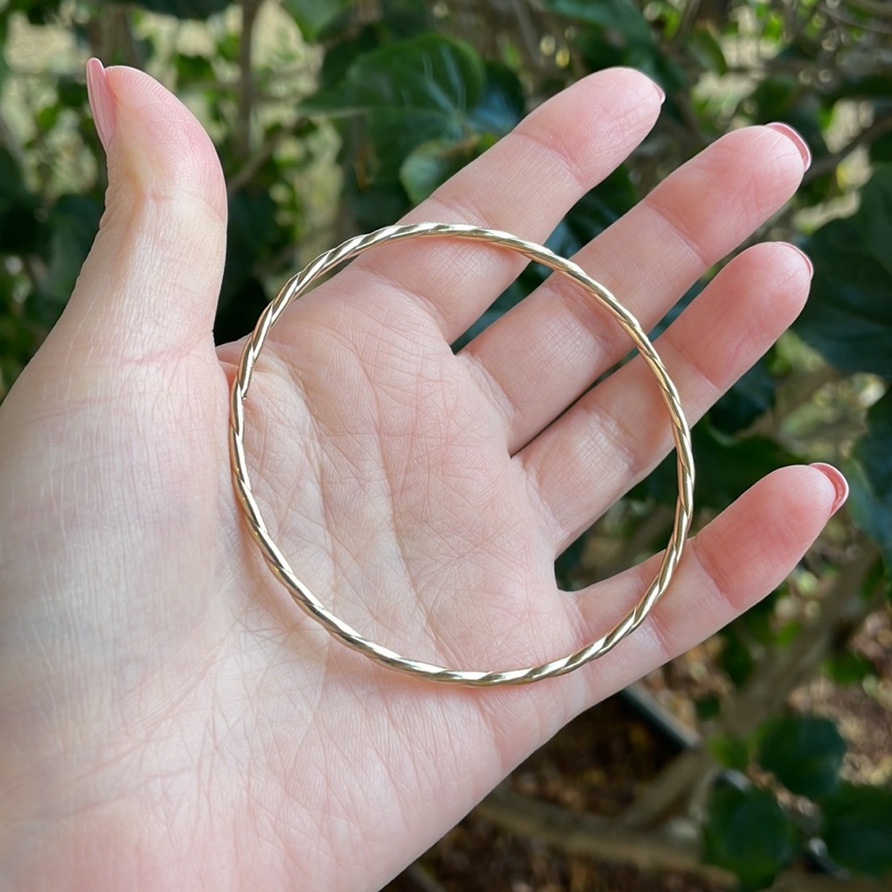 Vintage Birmingham 9ct (9K) Gold Twisted Bangle